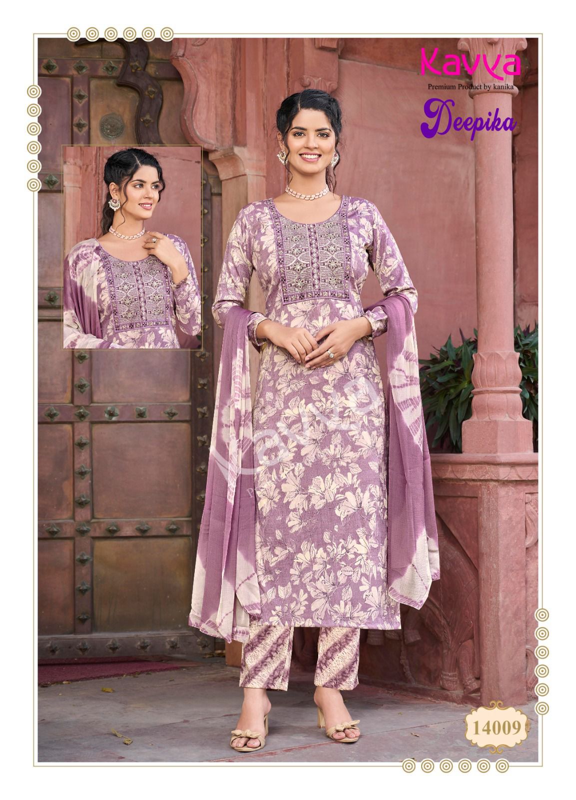 Deepika Vol 14 By Kavya Printed Embroidery Kurti With Bottom Dupatta Wholesale Market In Surat With Price
